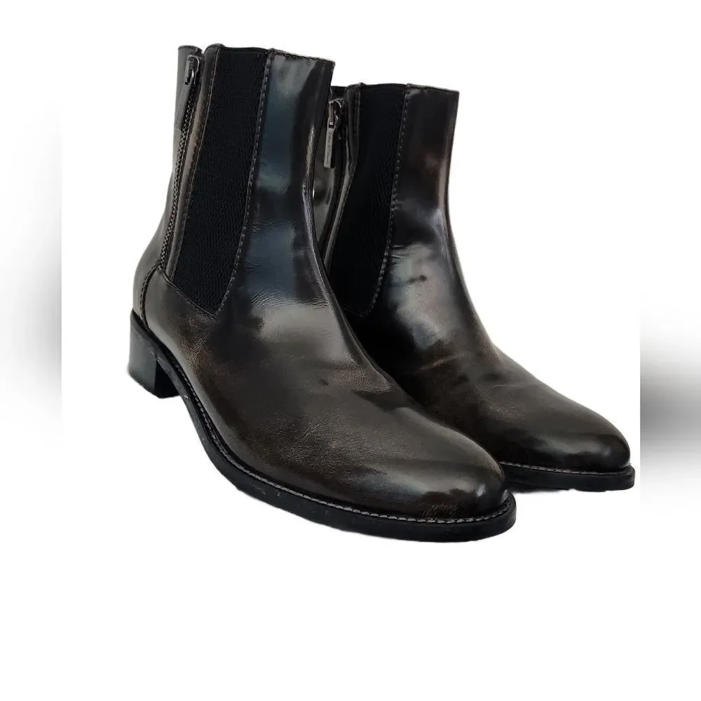 Aquatalia Patent Leather Ankle Boots Size 7